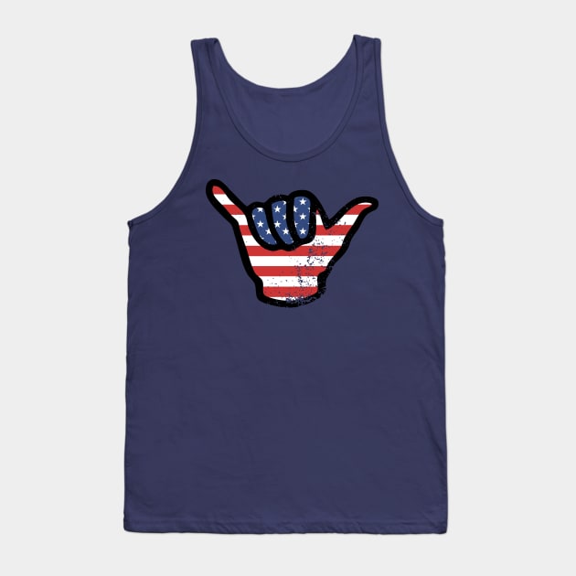 Red White And blue USA 4th July  Shaka Hand  2021 Tank Top by BraaiNinja